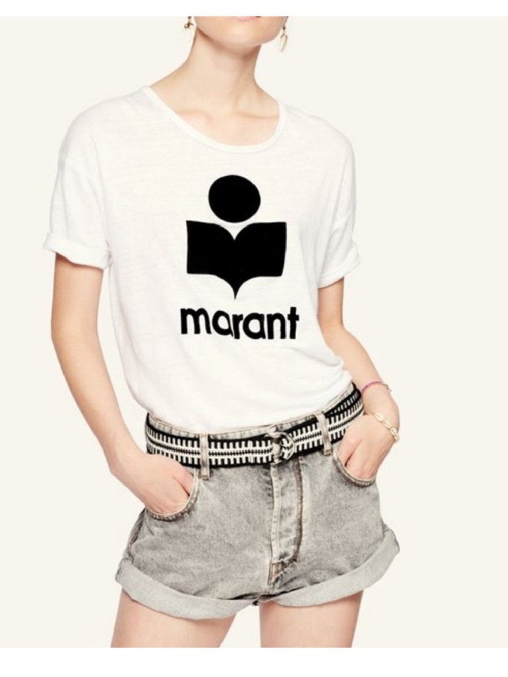 Isabel Marant White Tee with Black Logo